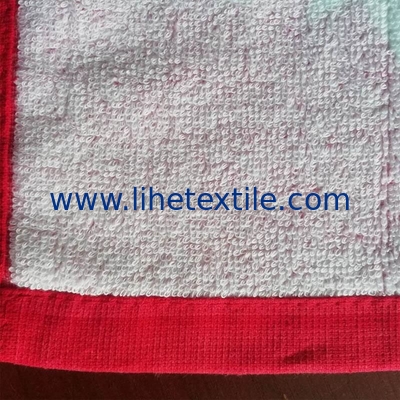 100% Cotton Terry Velour 2 Person Beach Towel Custom Print The Maple Leaf White And Red Striped Beach Towel With Logo