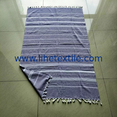2022 High Quantity Turkish Beach Towel Custom Print Striped Fringed Sand Free Cotton Beach Towels
