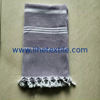 2022 High Quantity Turkish Beach Towel Custom Print Striped Fringed Sand Free Cotton Beach Towels