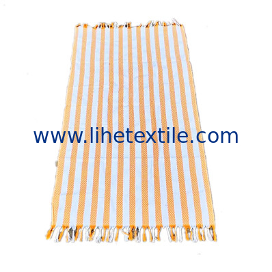 Custom Printed Jacquard Stripe Cotton Bath Towel Sand Free Turkish Beach Towel With Tassel Cotton Turkish Beach Towel