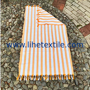 Custom Printed Jacquard Stripe Cotton Bath Towel Sand Free Turkish Beach Towel With Tassel Cotton Turkish Beach Towel