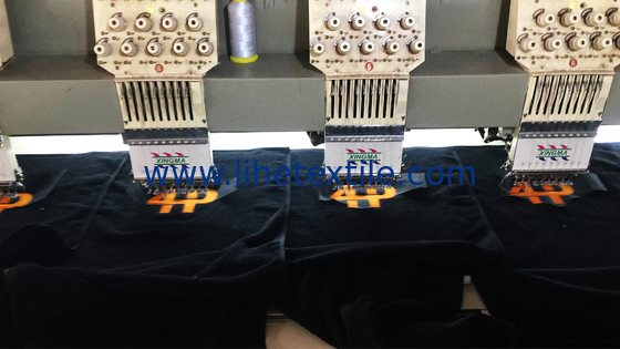 Wholesale customized 100% cotton embroidered logo black towel gym sports towel with pocket