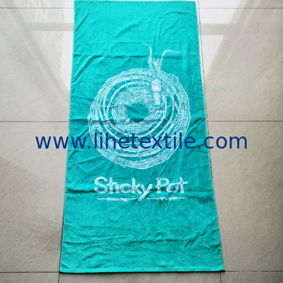 100% cotton velour custom design reactive printed beach towel large oversized logo beach towel