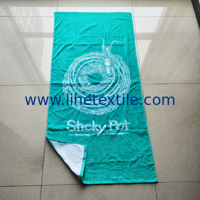 100% cotton velour custom design reactive printed beach towel large oversized logo beach towel