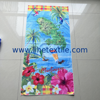 microfiber sand free bath towel eco friendly light weight terry beach towel with map