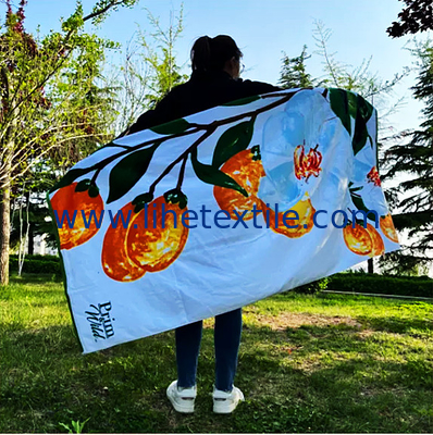 Wholesale custom 100% cotton selling colourful the tulip flower design reactive printed well absorption soft beach towel