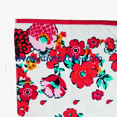 Wholesales export factory price  custom 100% cotton digital printing flower beach towel with logo