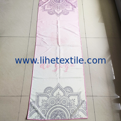 Custom High Quality Private Printed Logo Microfiber Ant Cloth Yoga Mat Towel beach towel with pocket