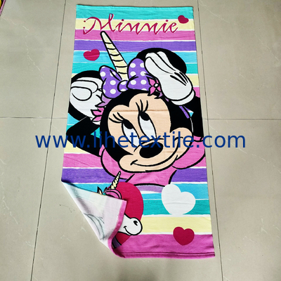 cartoon quick dry sand free microfiber terry cloth fabric beach towel