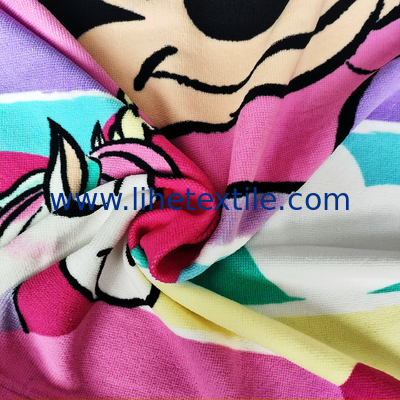 cartoon quick dry sand free microfiber terry cloth fabric beach towel