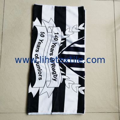 Soft fabric microfiber beach towel with logo custom print designer summer light weight stripe beach towel