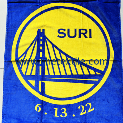 wholesale 100% cotton summer beach towel with logo custom print