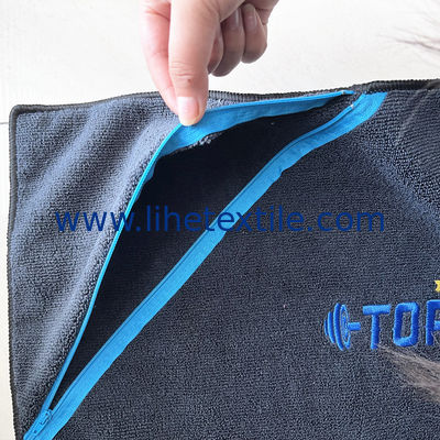 high quality microfiber beach towel with pocket sport towel