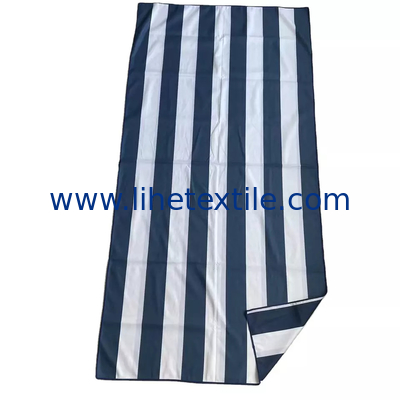 Small MOQ  Recycled Microfibre  oversized quick dry beach towel with logo stripe
