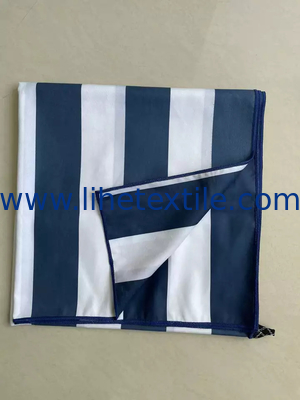 Small MOQ  Recycled Microfibre  oversized quick dry beach towel with logo stripe