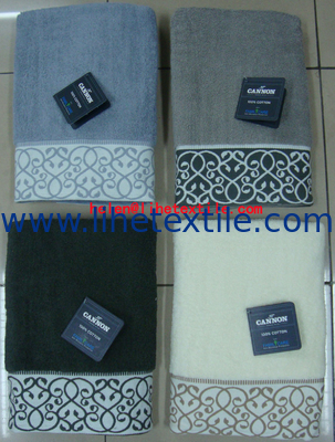 100% cotton jacquard bath towel , yarn dyed , towel set