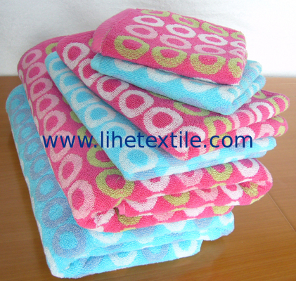 100% cotton jacquard bath towel , yarn dyed , towel set