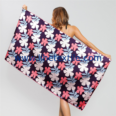 Pink beach towel micro fiber printed Custom Logo sand towel