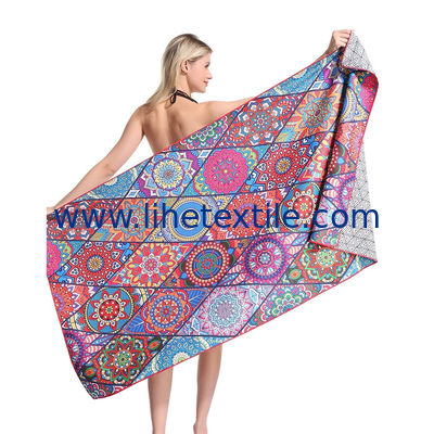 Summer velour beach towel microfiber tie dye Custom Logo sand resistant towel