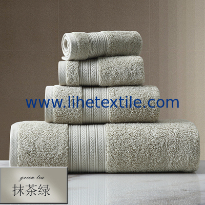 China Manufacturers Wholesale Good quality Cheap price super soft pure color 100% cotton Face Bath Towel Set