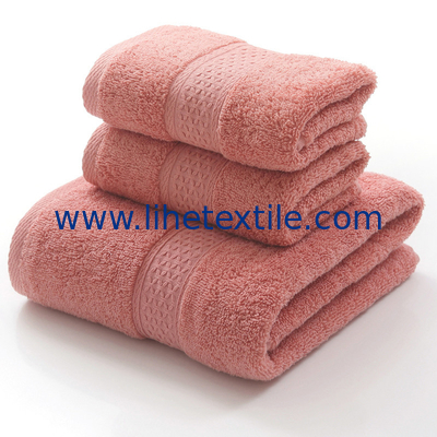 Luxury 100% cotton bath towel set with customized logo pattern