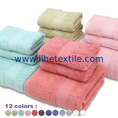 Luxury 100% cotton bath towel set with customized logo pattern