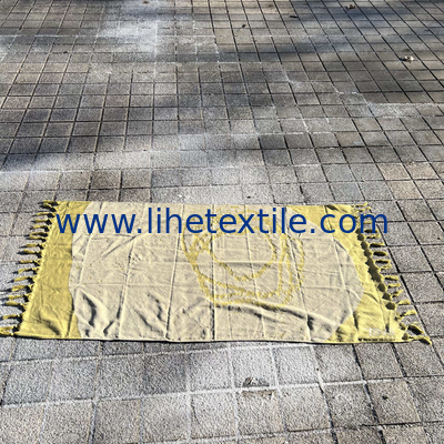 Custom logo woven summer  turkish 100% cotton beach towel