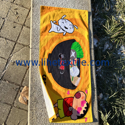 Customized Logo Soft Absorbent Cartoon Pattern 100% Cotton Towel