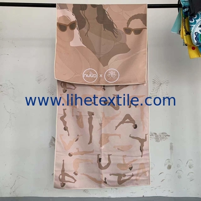 High quality eco friendly compact custom logo quick dry microfiber suede sublimation printed beach towel sand free