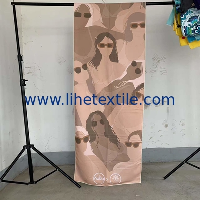 High quality eco friendly compact custom logo quick dry microfiber suede sublimation printed beach towel sand free