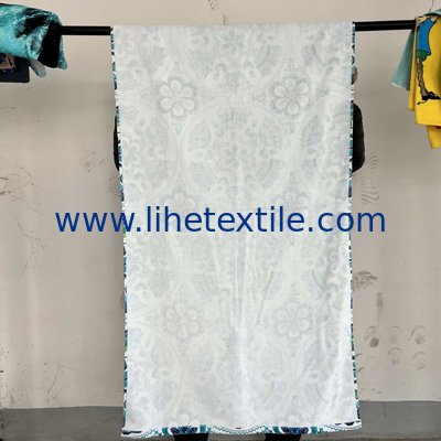 Customized logo printing 100% cotton beach towel logo printing