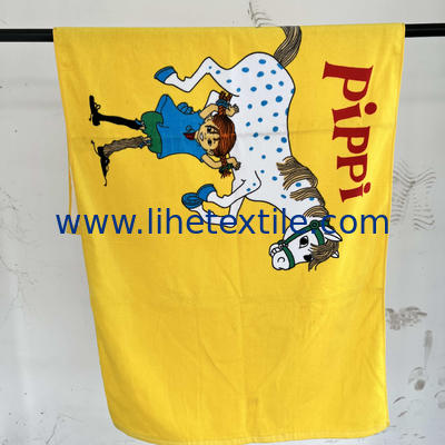 Customized logo printing 100% cotton beach towel logo printing