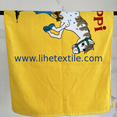 Customized logo printing 100% cotton beach towel logo printing