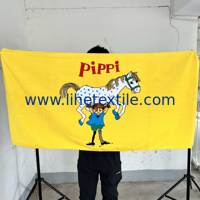 Customized logo printing 100% cotton beach towel logo printing