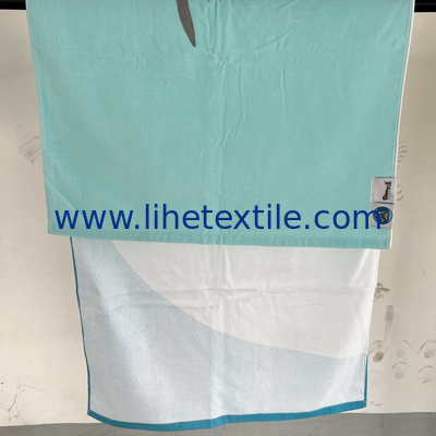 Customized logo printing 100% cotton beach towel logo printing