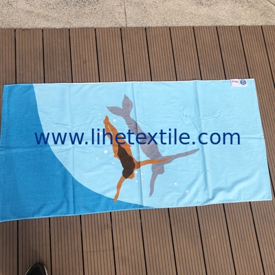 Customized logo printing 100% cotton beach towel logo printing
