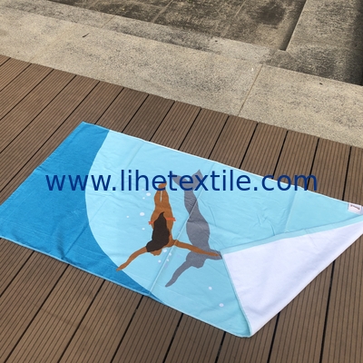 Customized logo printing 100% cotton beach towel logo printing