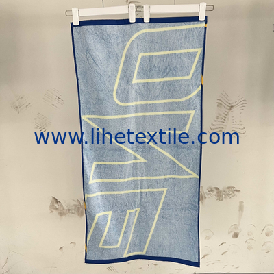 Customized logo printing 100% cotton beach towel logo printing