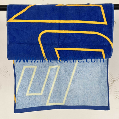 Customized logo printing 100% cotton beach towel logo printing