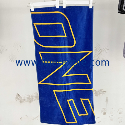 Customized logo printing 100% cotton beach towel logo printing