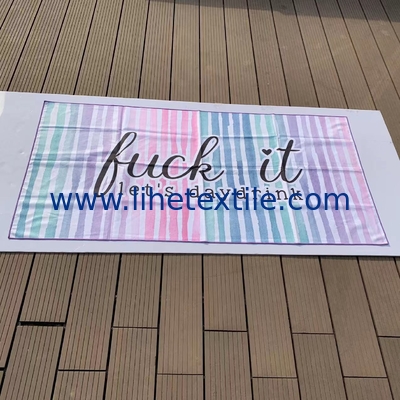 Oversized Portable Waffle Microfiber Kids Foldable Sand less Quick Dry Golf Yoga Mat Sublimation Beach Towel
