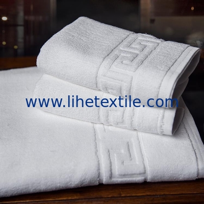 hotel supplies 100% cotton custom white jacquard hotel towel sets with logo