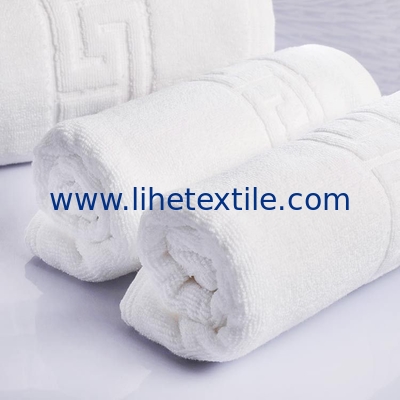 hotel supplies 100% cotton custom white jacquard hotel towel sets with logo