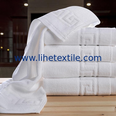 hotel supplies 100% cotton custom white jacquard hotel towel sets with logo