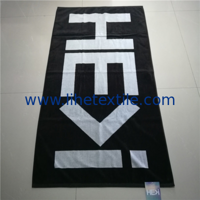 High quality cotton custom jacquard beach towel with logo
