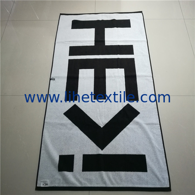 High quality cotton custom jacquard beach towel with logo