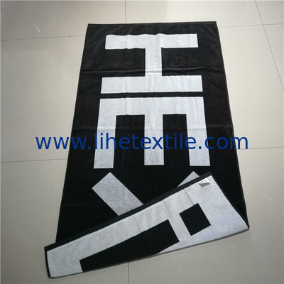 High quality cotton custom jacquard beach towel with logo