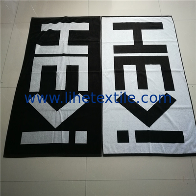 High quality cotton custom jacquard beach towel with logo