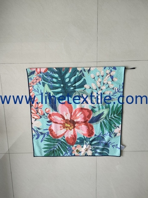 RPET recycled polyester material waffle fabric custom design double side printing beach towel