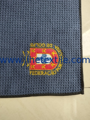 Good ventilation custom design microfibre embroidered waffle beach towel